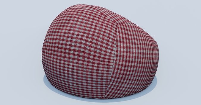 Beanbag checkered egg 3D model 5