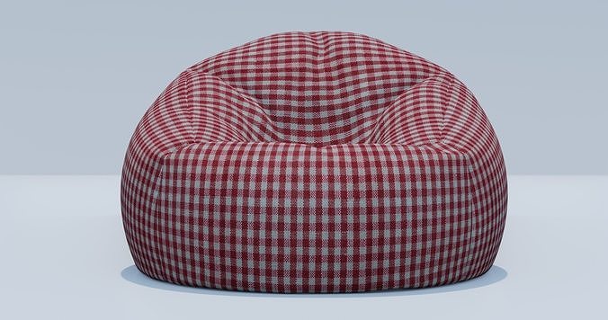 Beanbag checkered egg 3D model 4