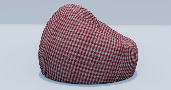 Beanbag checkered egg 3D model 7