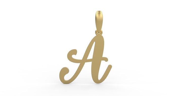 Initial Letters Pendant Glitter A 3D print model