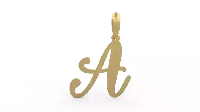 Initial Letters Pendant Glitter A 3D print model