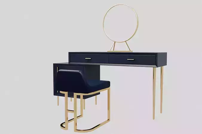 Modern Blue Makeup Vanity Set