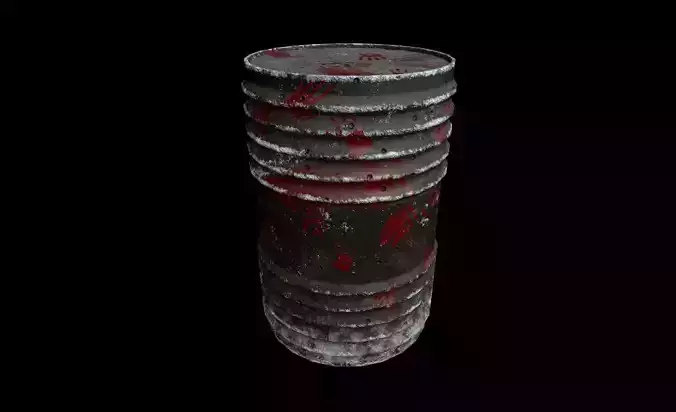 iron barrel well low poly