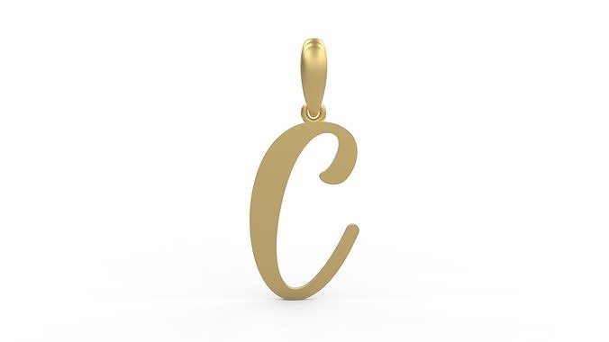 Initial Letters Pendant Glitter C 3D print model