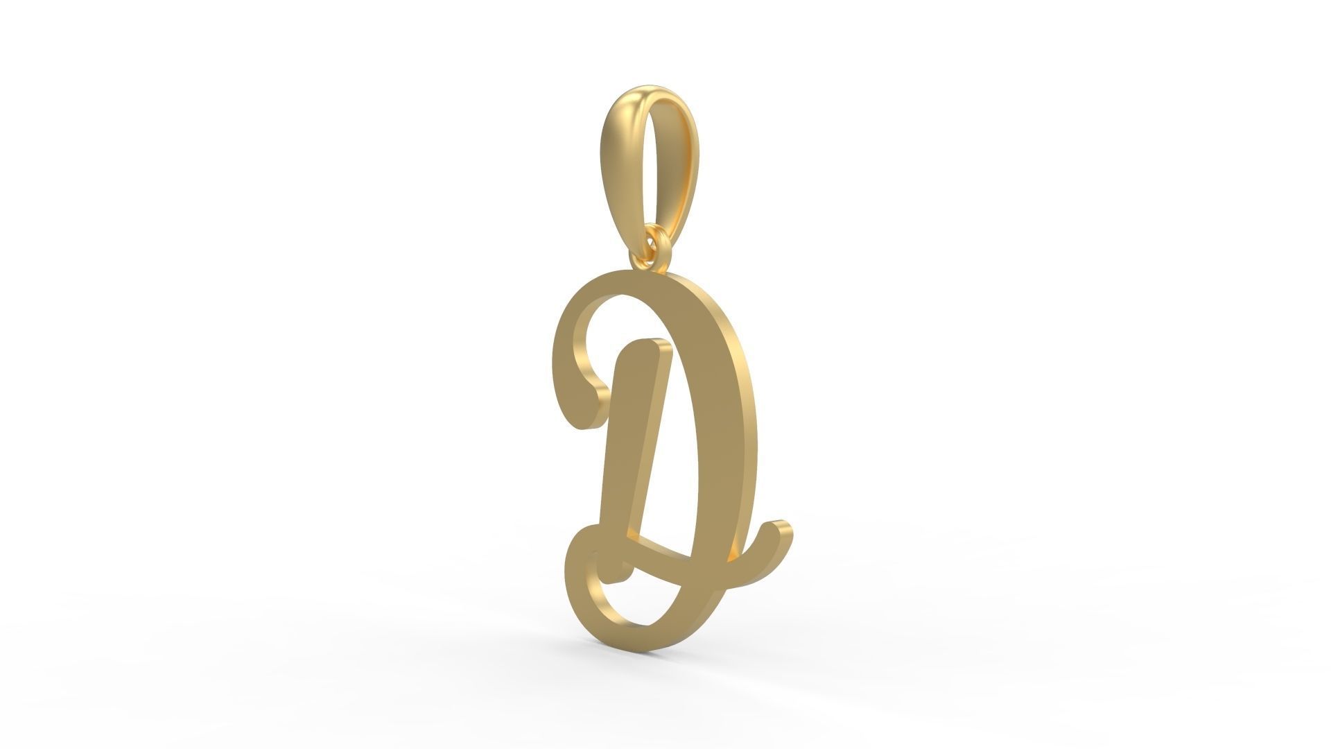 Initial Letters Pendant Glitter D 3D print model_1