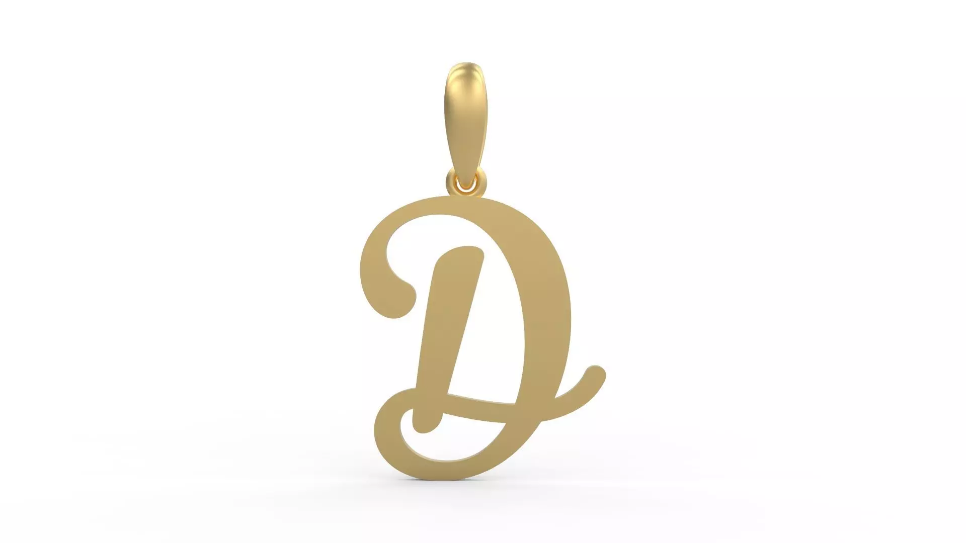 Initial Letters Pendant Glitter D 3D print model_0