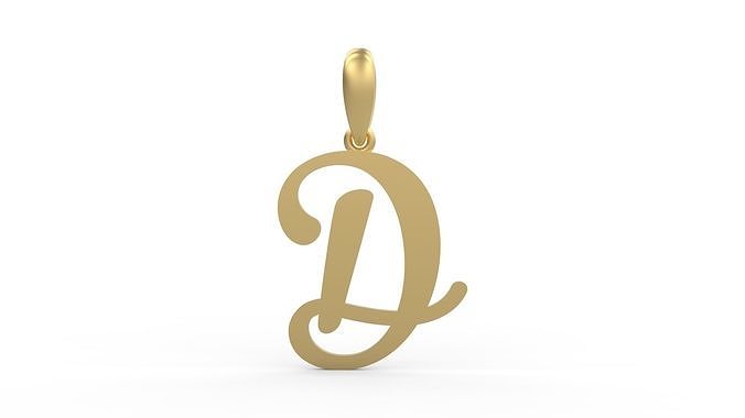 Initial Letters Pendant Glitter D 3D print model
