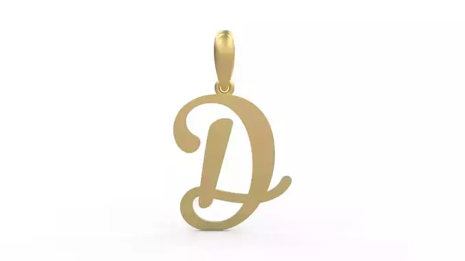 Initial Letters Pendant Glitter D 3D print model