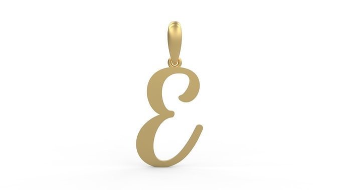 Initial Letters Pendant Glitter E 3D print model