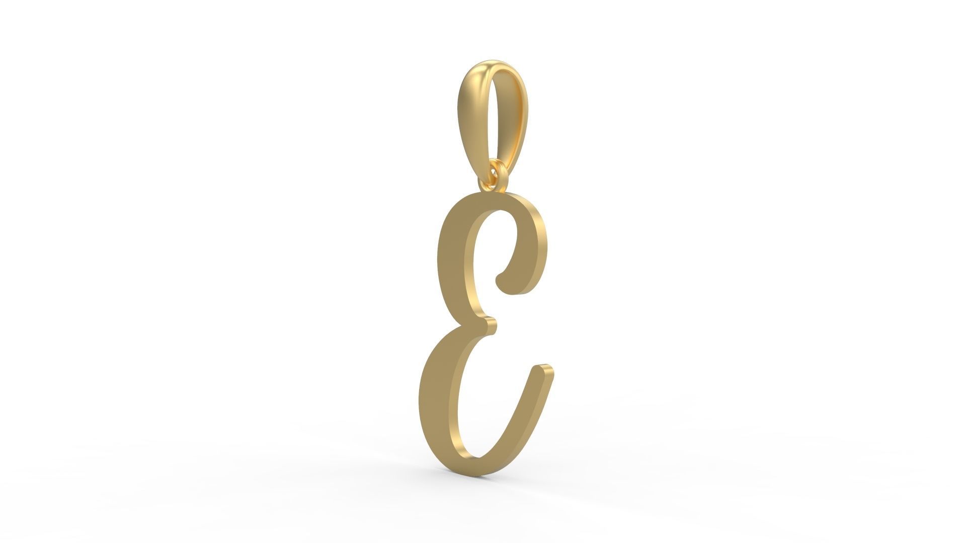 Initial Letters Pendant Glitter E 3D print model_1