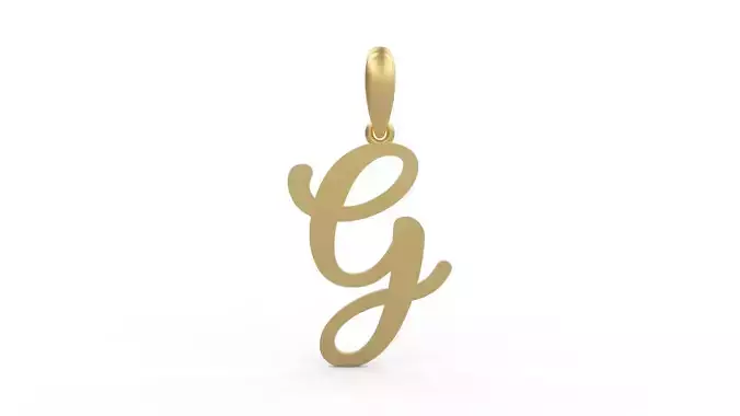 Initial Letters Pendant Glitter G 3D print model