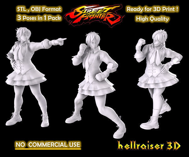 Street Fighter - Sakura 3D print model