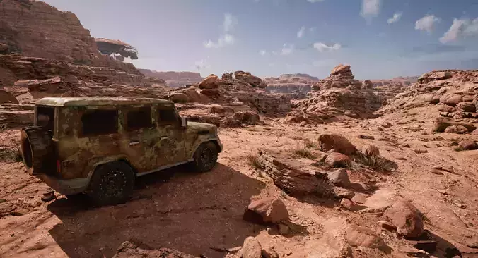 game ready low poly military jeep