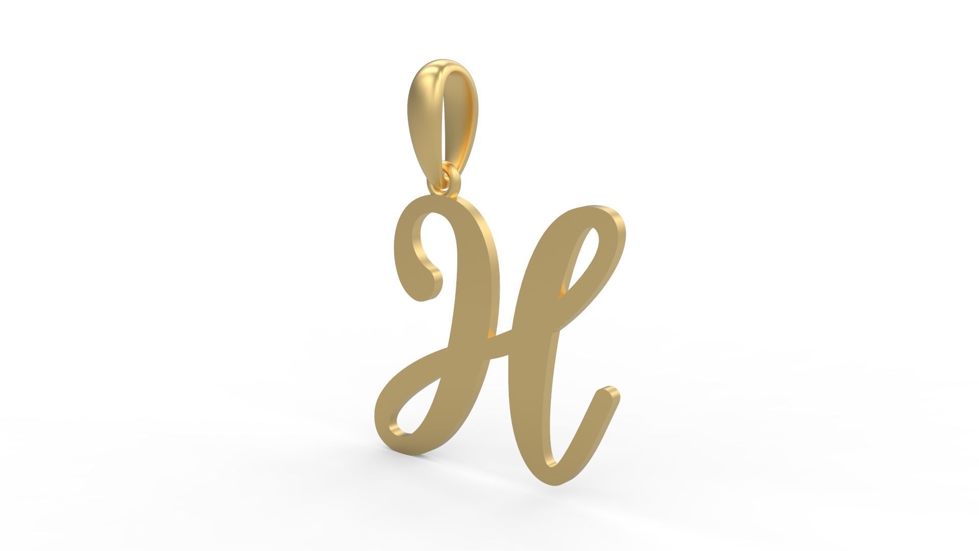 Initial Letters Pendant Glitter H 3D print model_1
