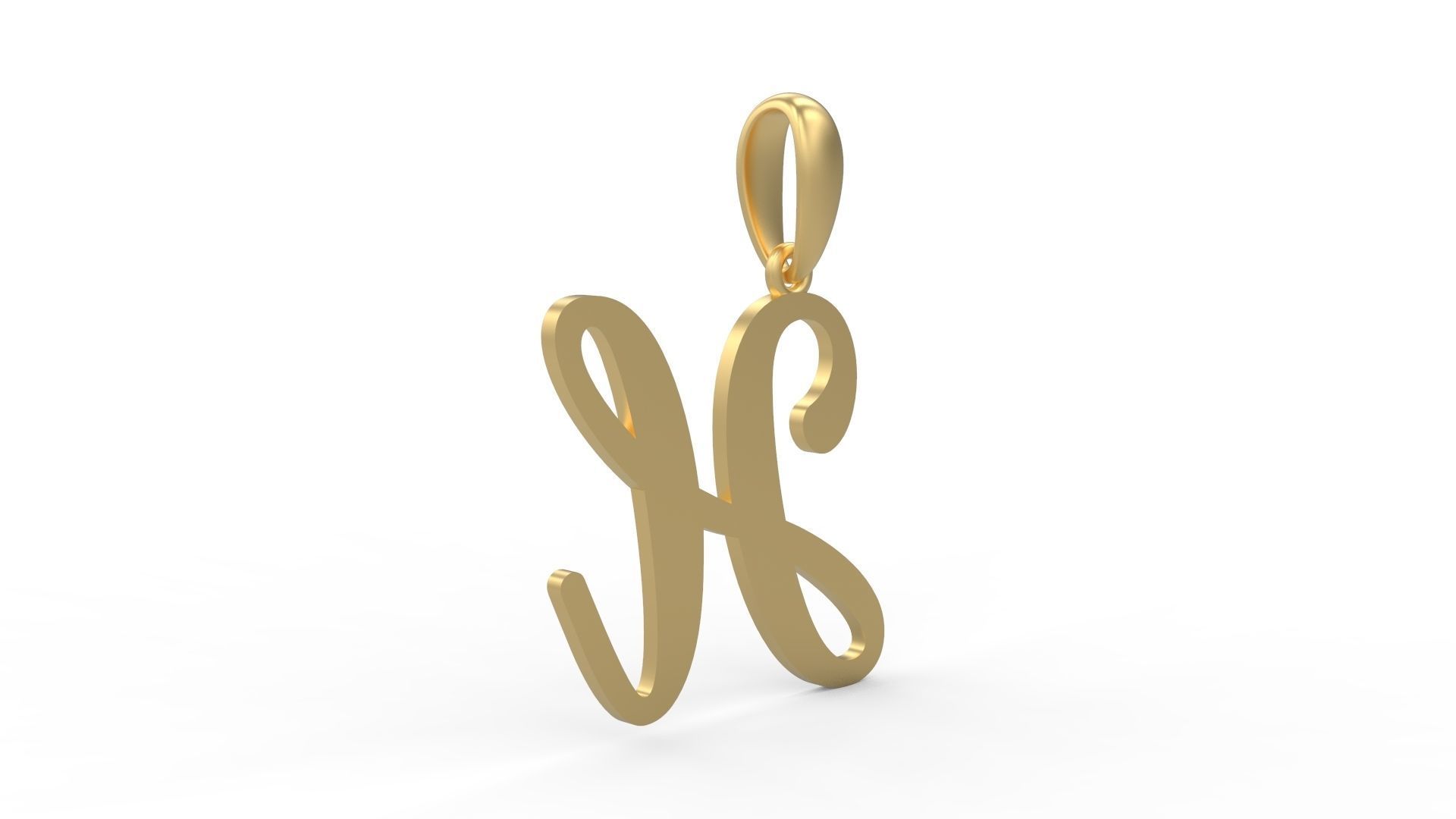 Initial Letters Pendant Glitter H 3D print model_3
