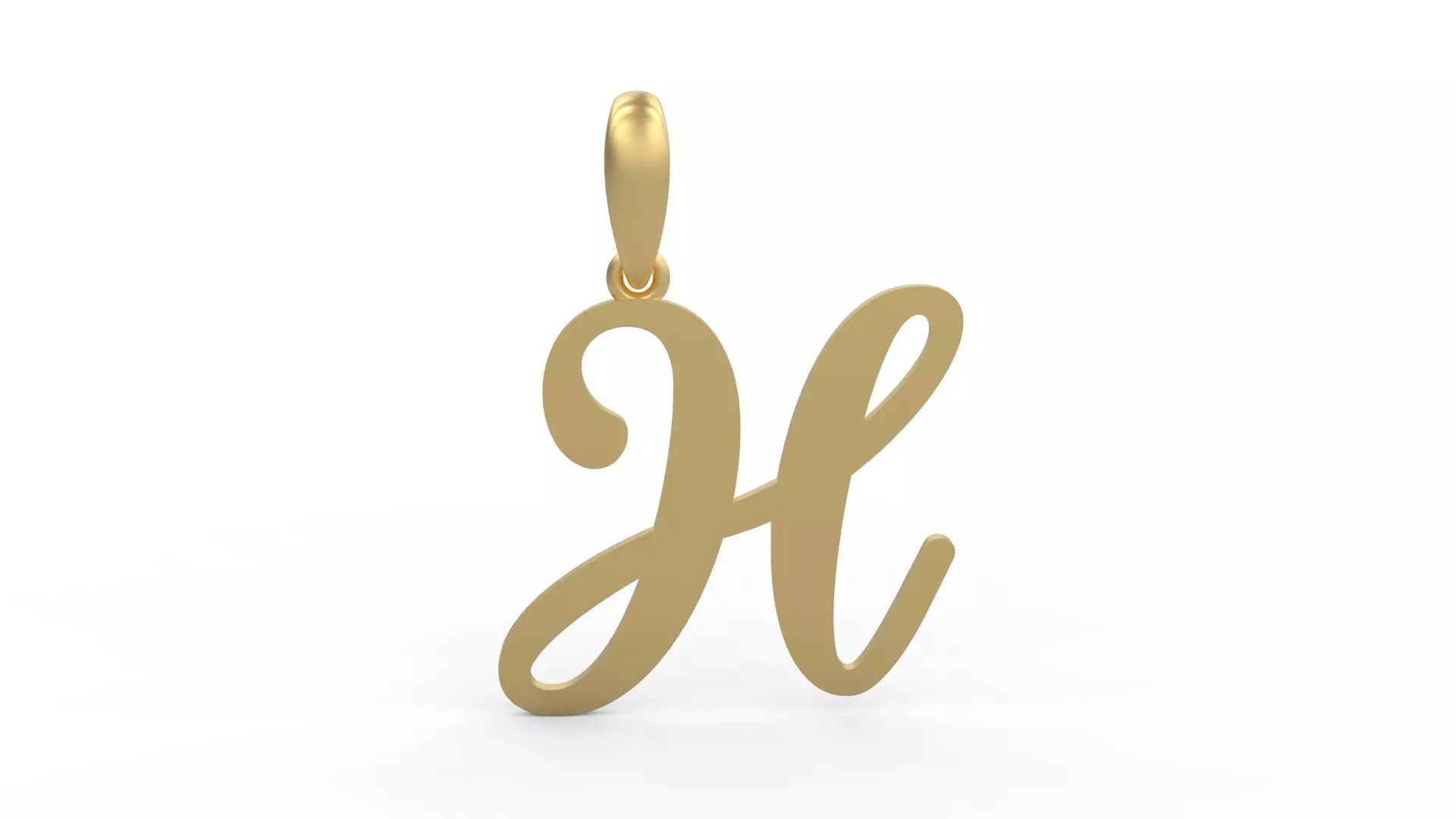 Initial Letters Pendant Glitter H 3D print model_0
