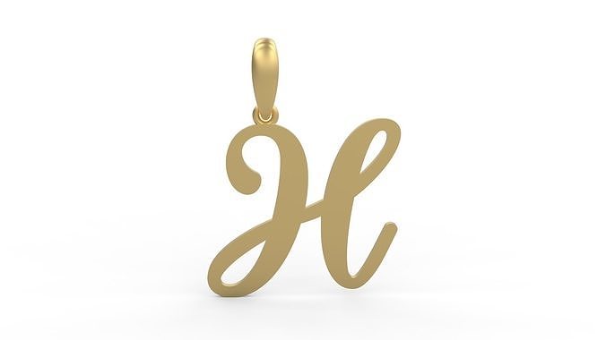 Initial Letters Pendant Glitter H 3D print model