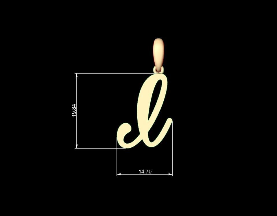 Initial Letters Pendant Glitter I 3D print model_4