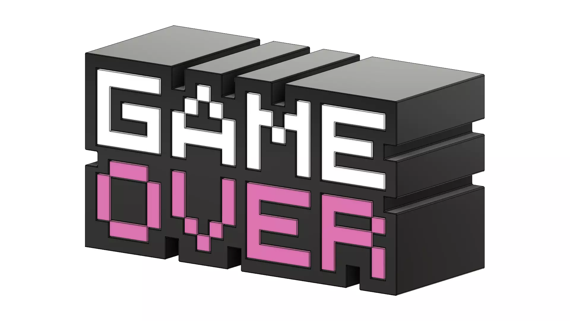 Game Over Logo Gaming 3D print model_0
