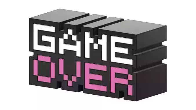 Game Over Logo Gaming 3D print model