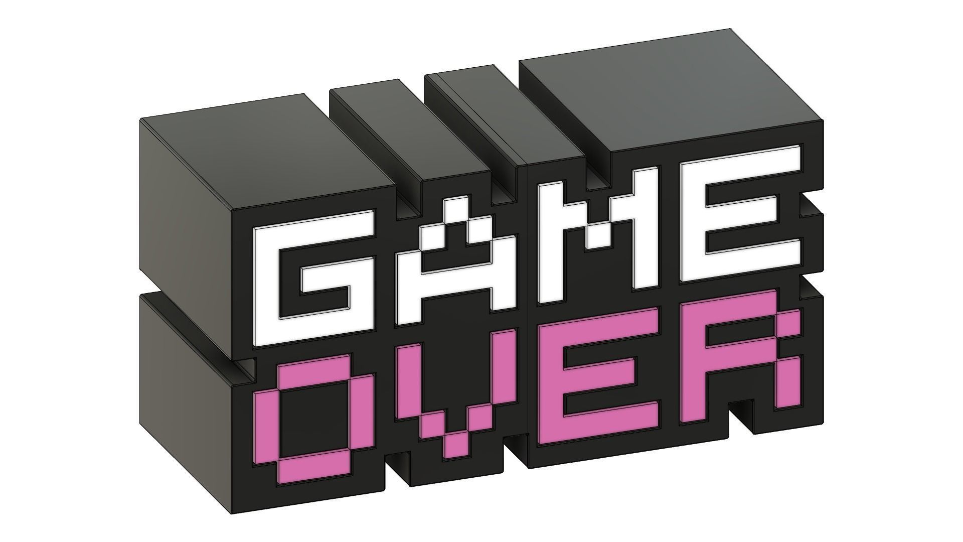 Game Over Logo Gaming 3D print model_1