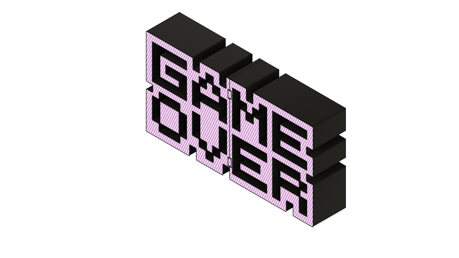 Game Over Logo Gaming 3D print model_2