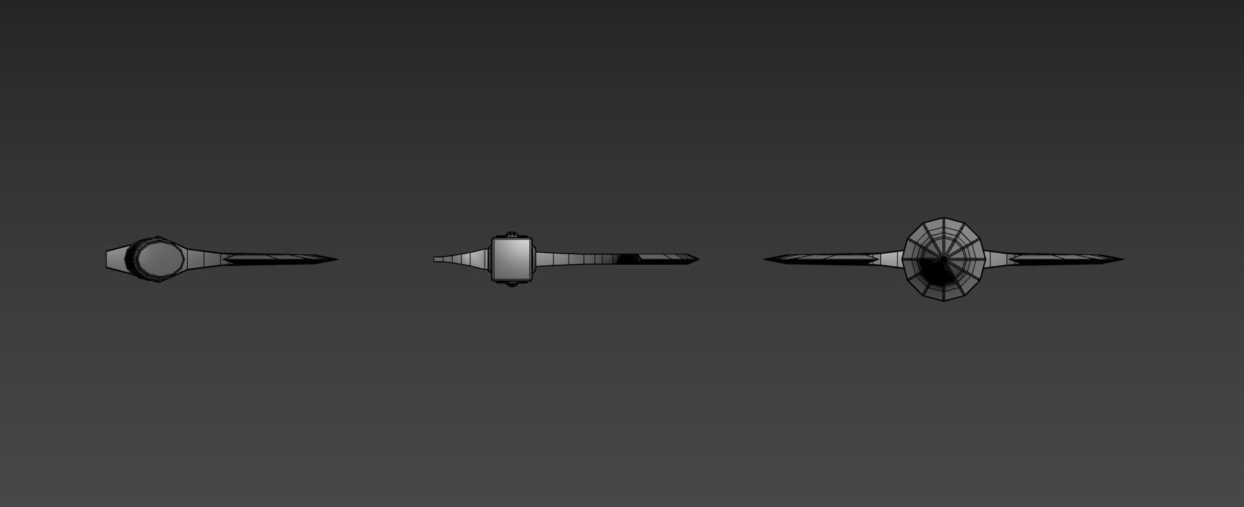 One handed axes and two handed axe Low-poly 3D model_8