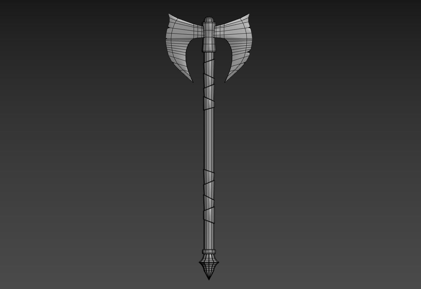 One handed axes and two handed axe Low-poly 3D model_11