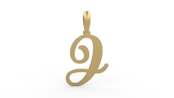 Initial Letters Pendant Glitter J 3D print model