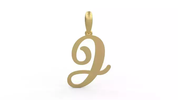 Initial Letters Pendant Glitter J 3D print model