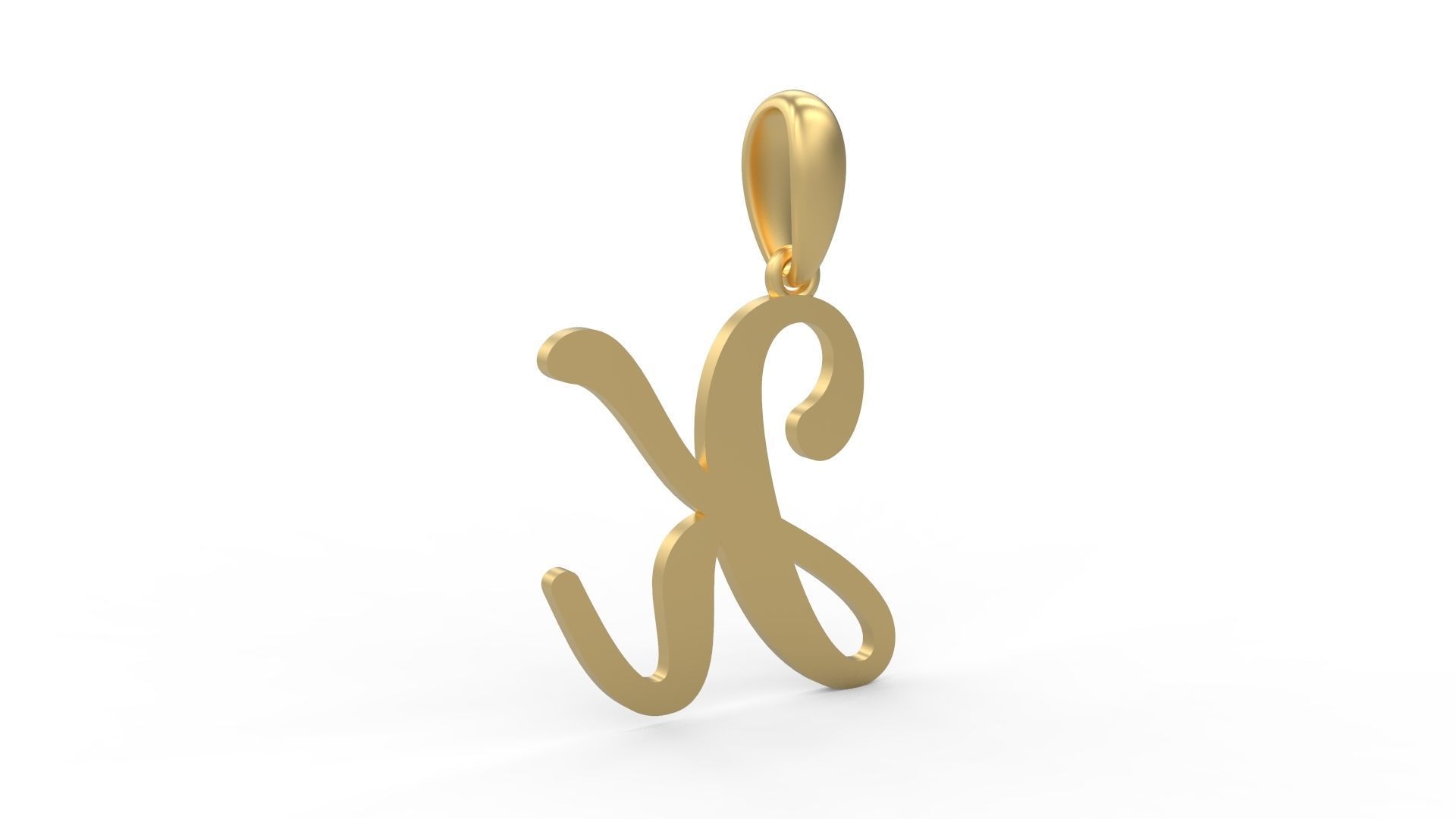 Initial Letters Pendant Glitter K 3D print model_3