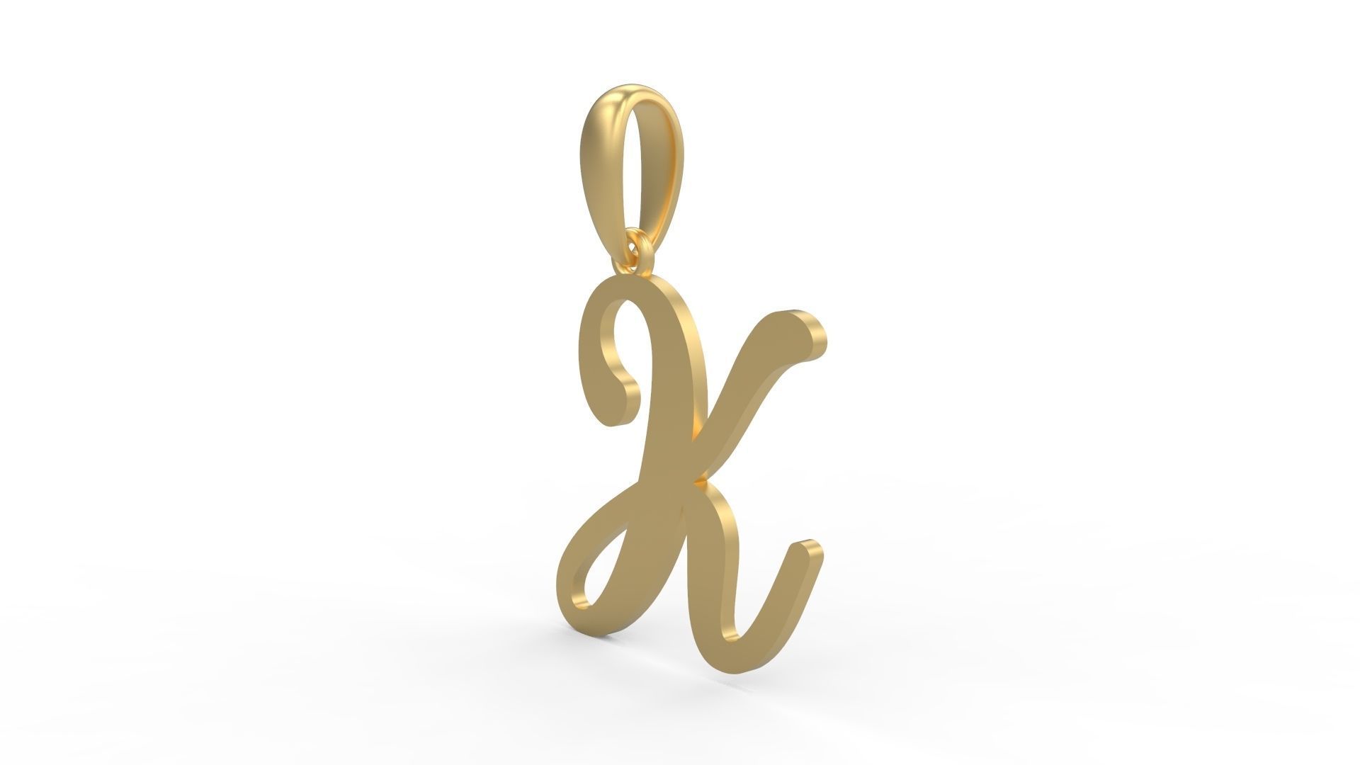 Initial Letters Pendant Glitter K 3D print model_1