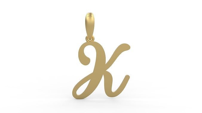 Initial Letters Pendant Glitter K 3D print model