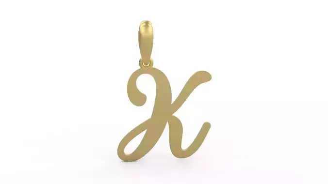 Initial Letters Pendant Glitter K 3D print model