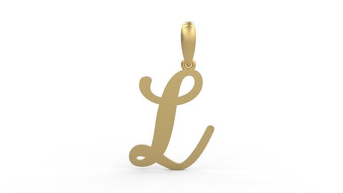 Initial Letters Pendant Glitter L 3D print model