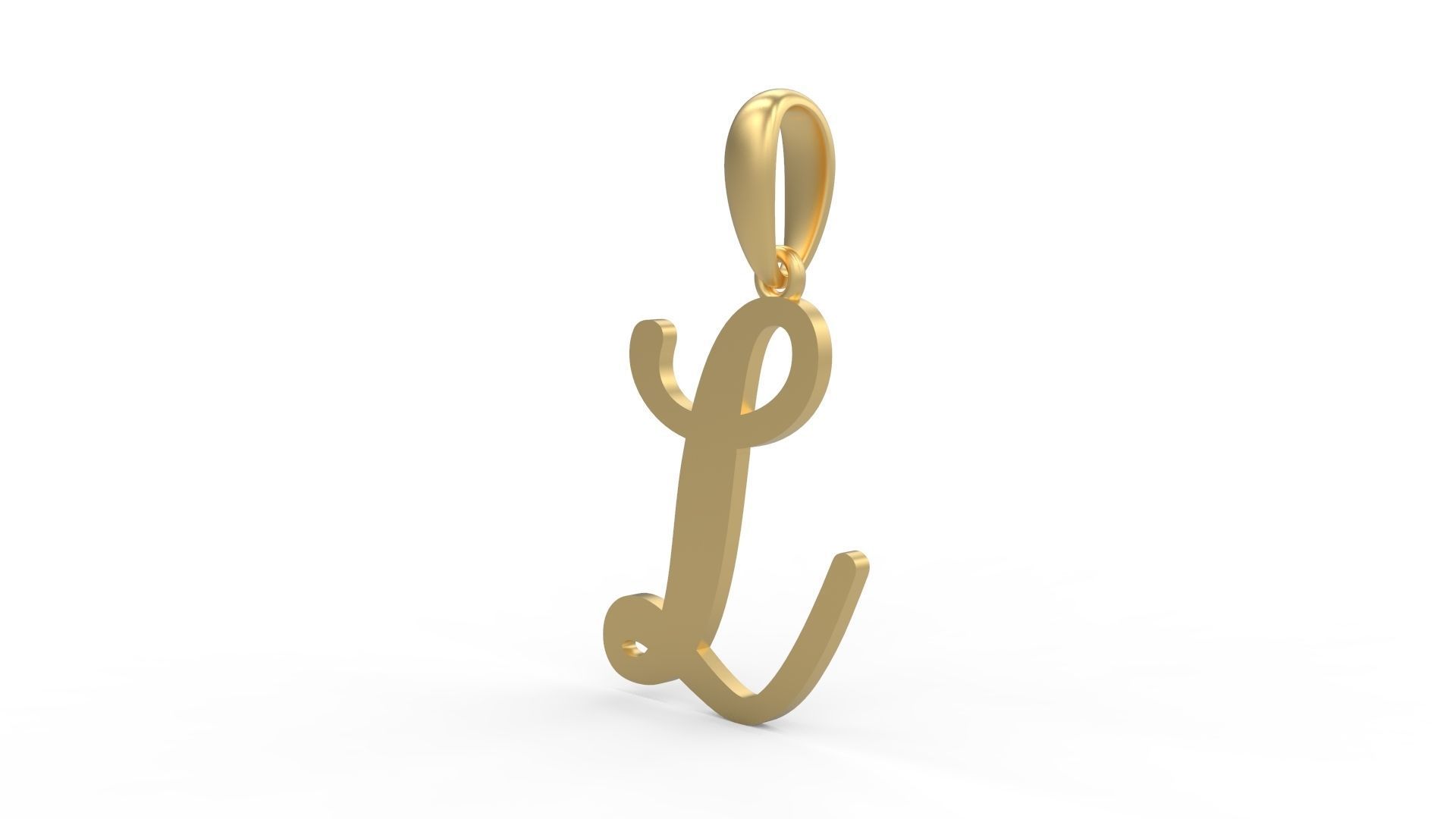 Initial Letters Pendant Glitter L 3D print model_1