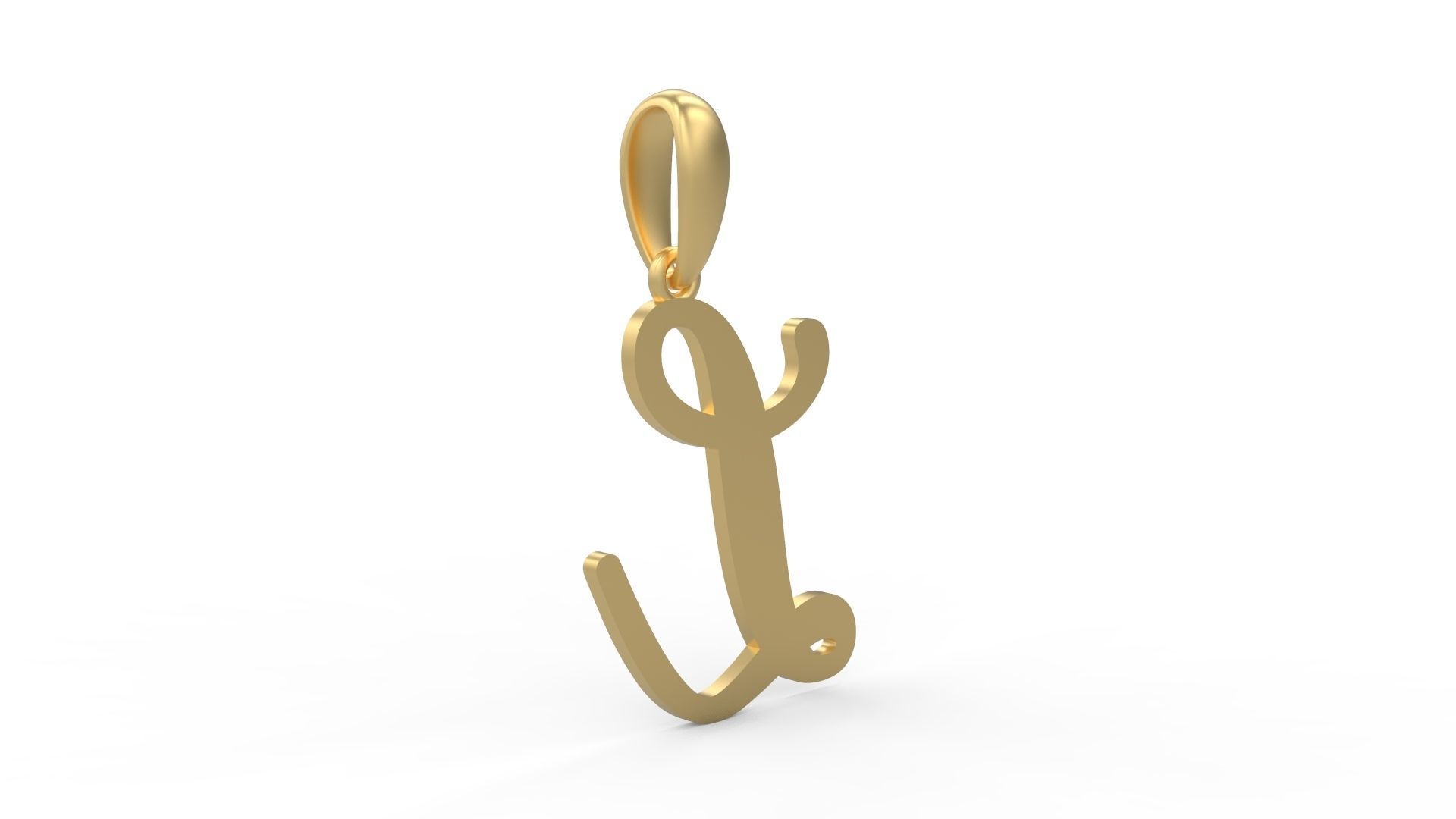 Initial Letters Pendant Glitter L 3D print model_3