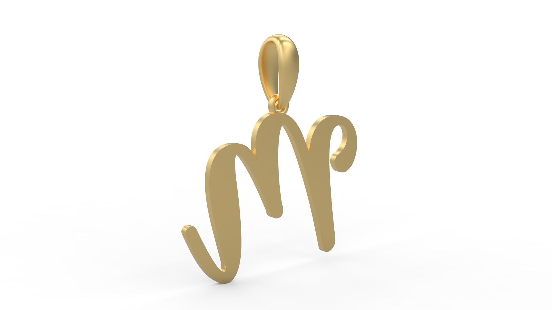 Initial Letters Pendant Glitter M 3D print model_3