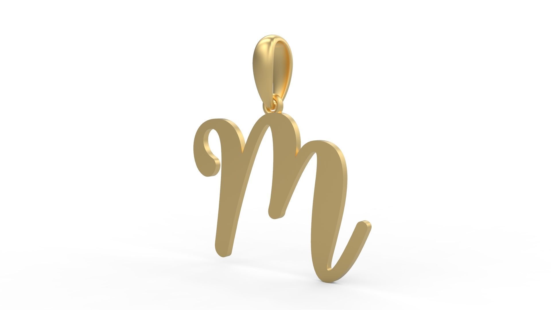 Initial Letters Pendant Glitter M 3D print model_1