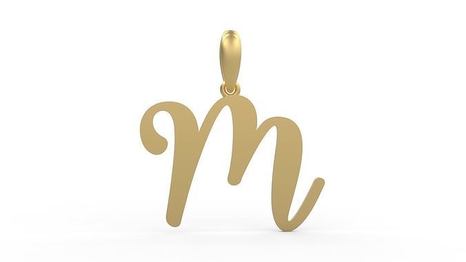 Initial Letters Pendant Glitter M 3D print model
