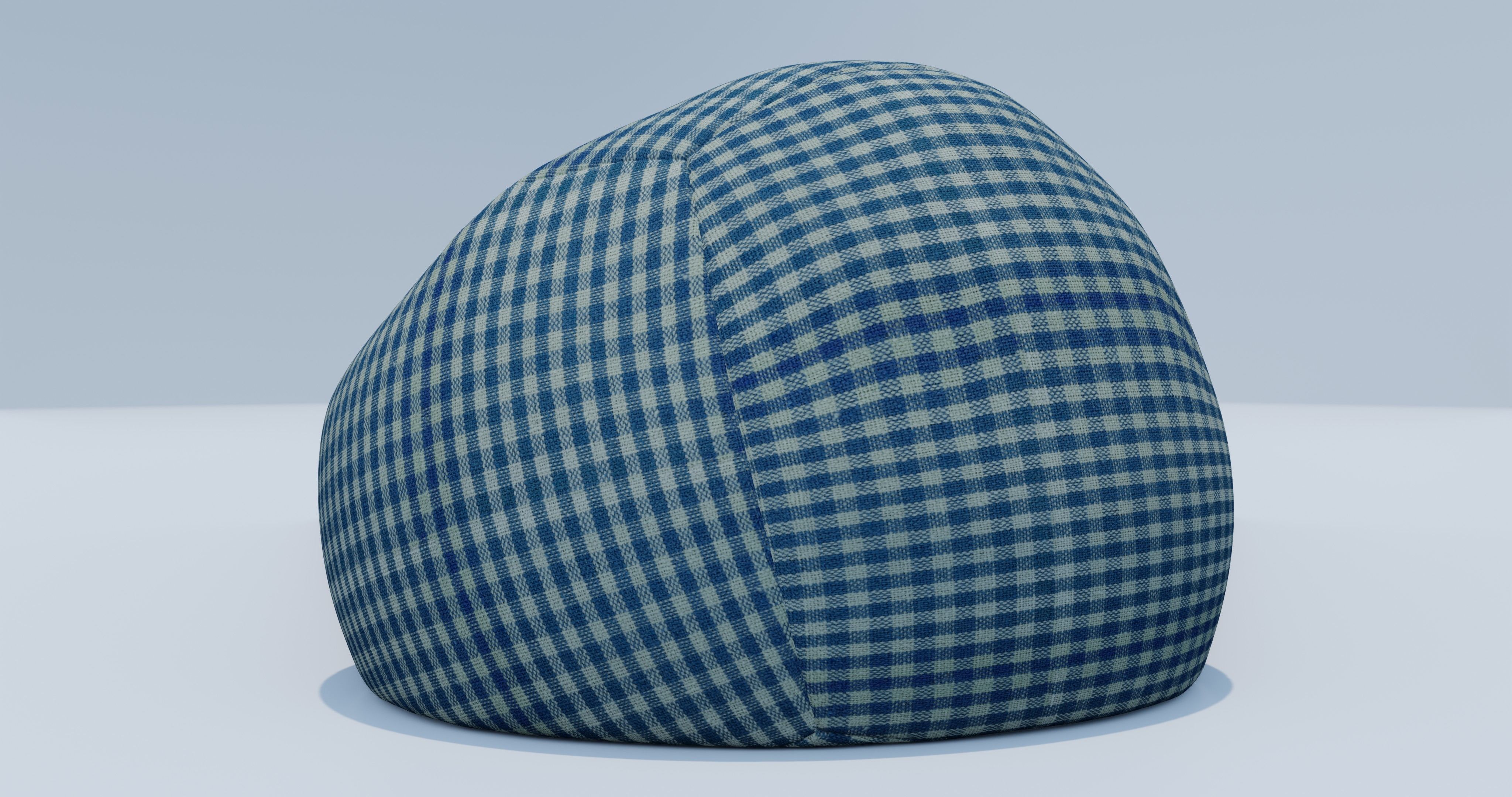Beanbag gingham bean bag 3D model_5