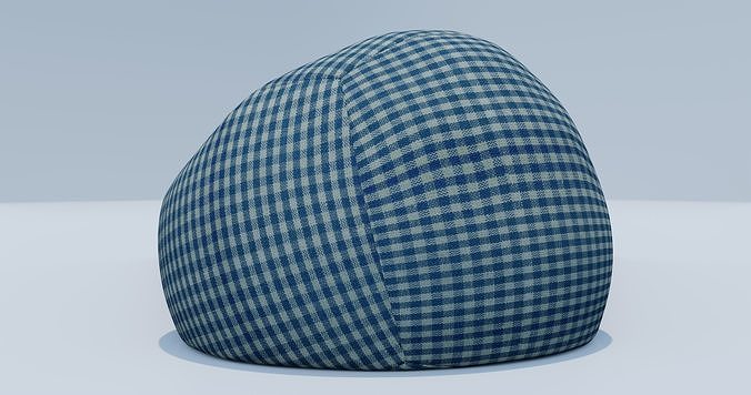 Beanbag gingham bean bag 3D model 6