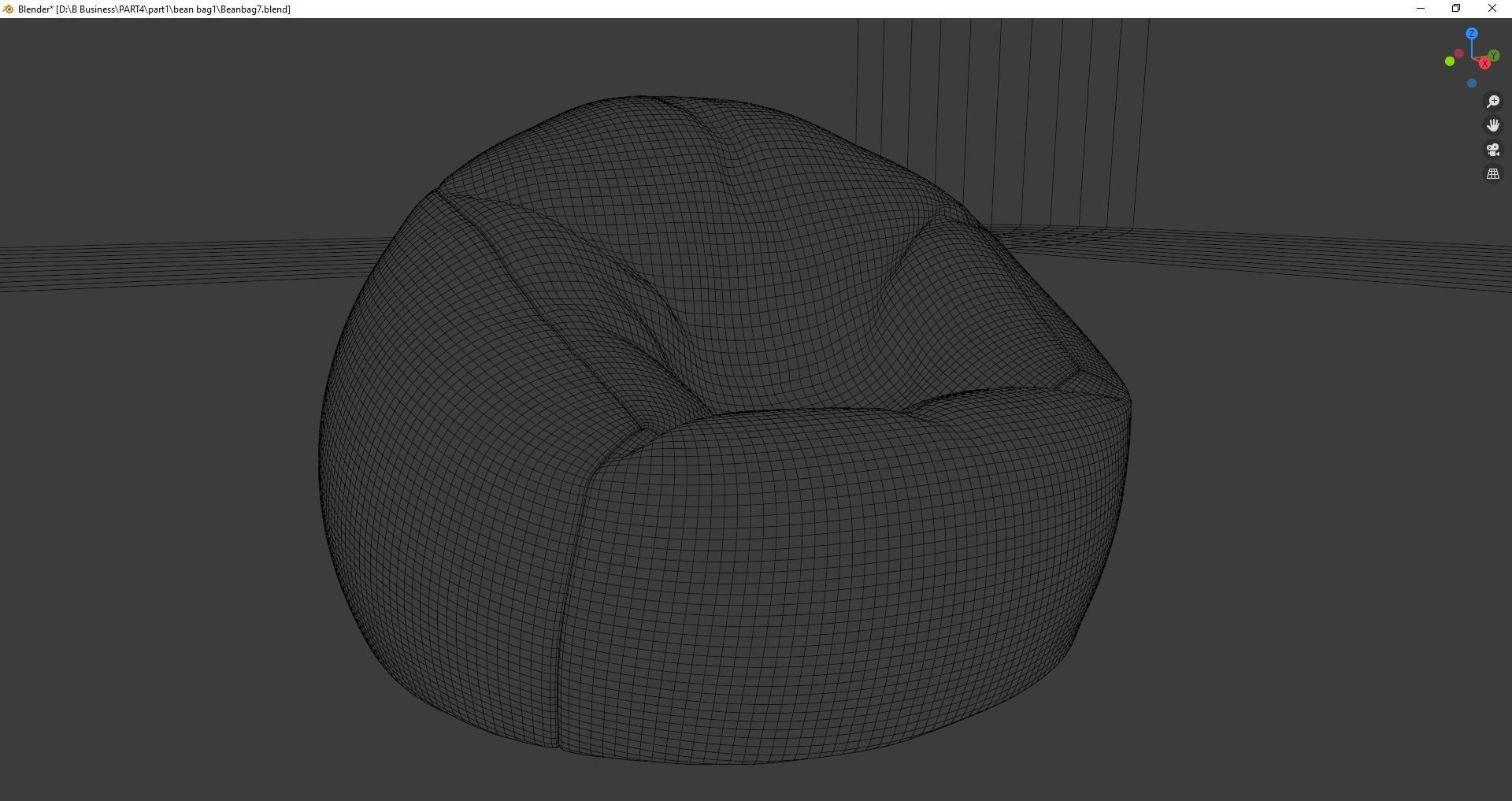 Beanbag gingham bean bag 3D model_17