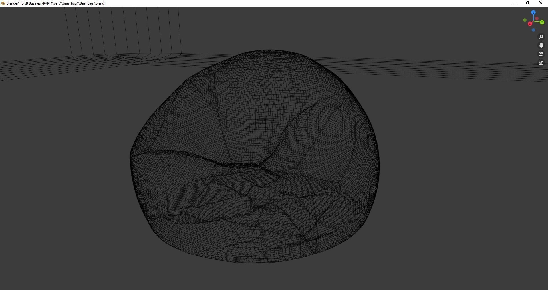 Beanbag gingham bean bag 3D model_15