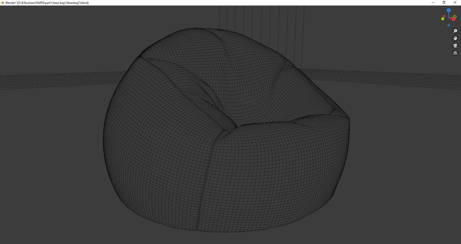 Beanbag gingham bean bag 3D model_18