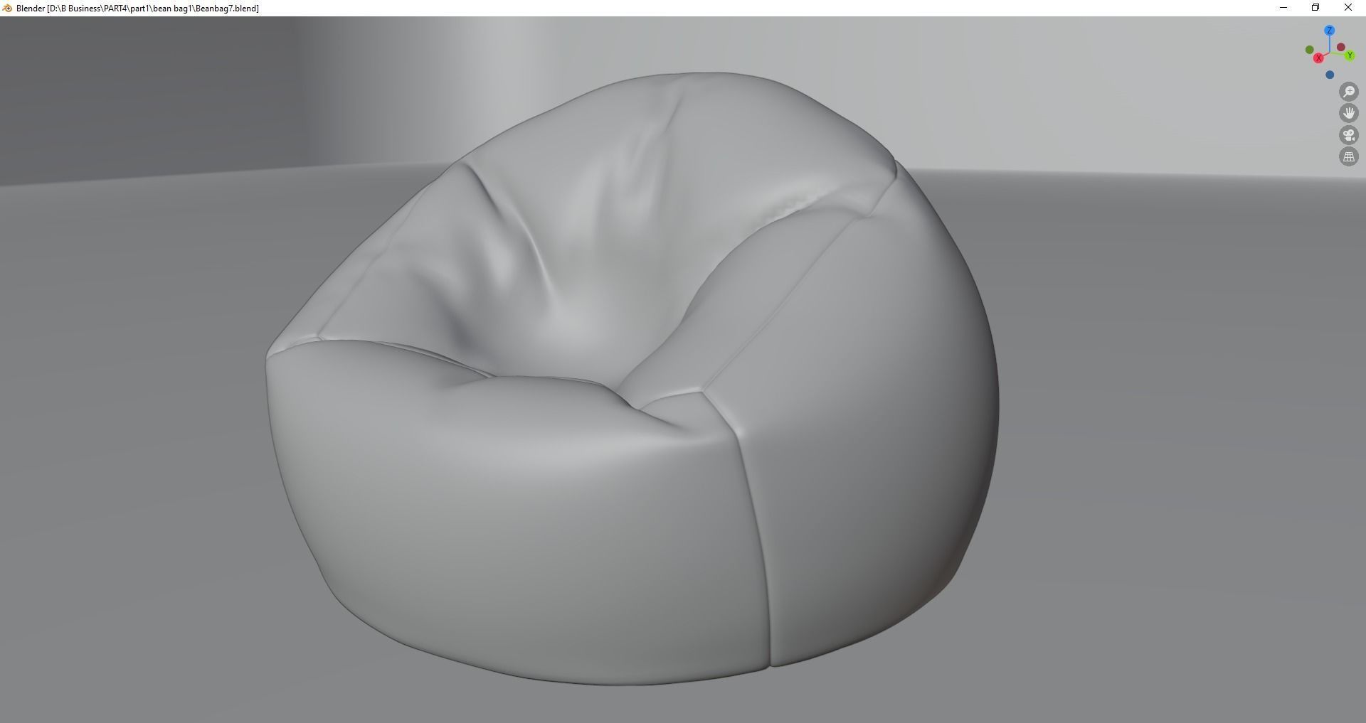 Beanbag gingham bean bag 3D model_10
