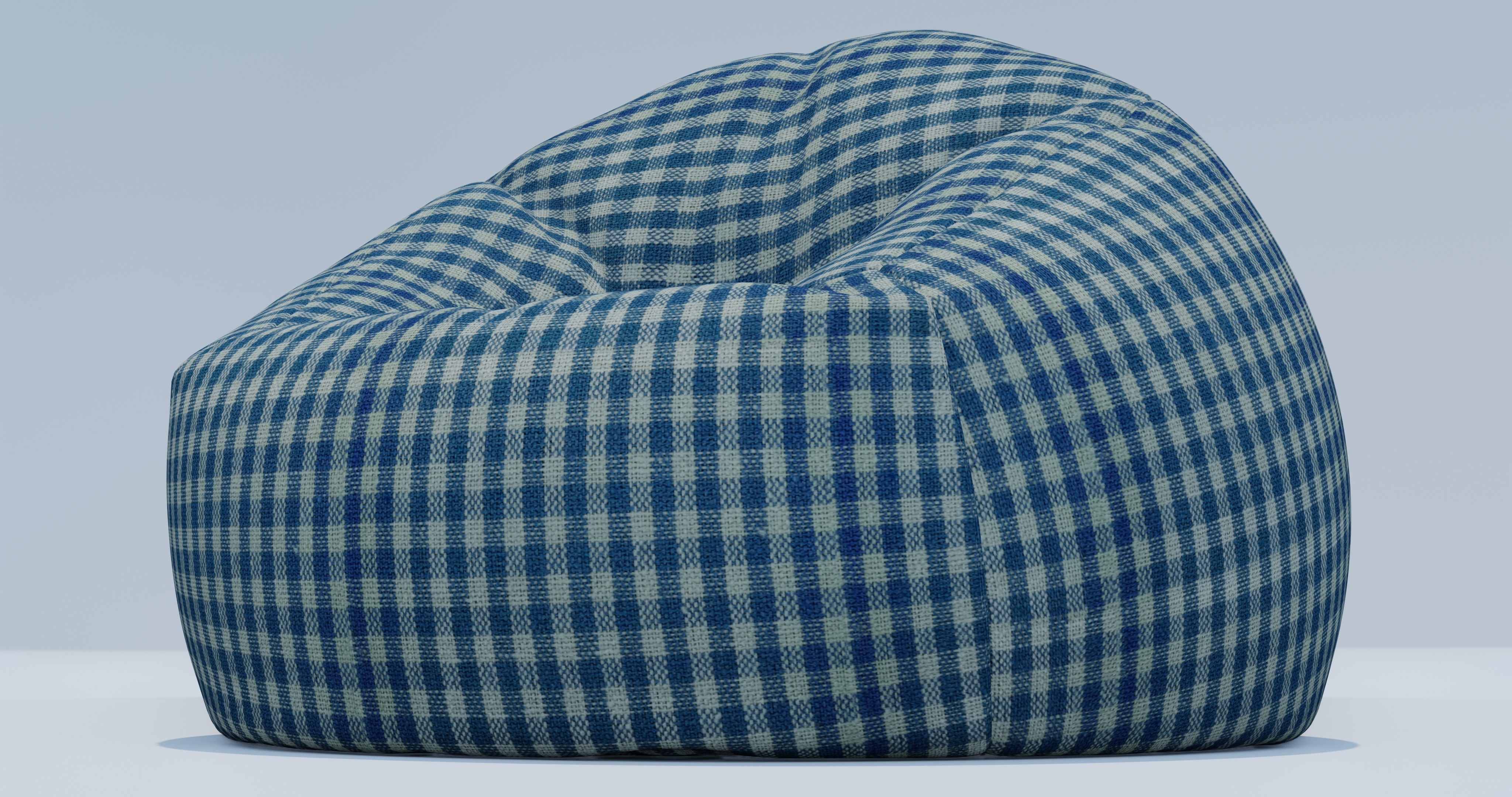 Beanbag gingham bean bag 3D model_2