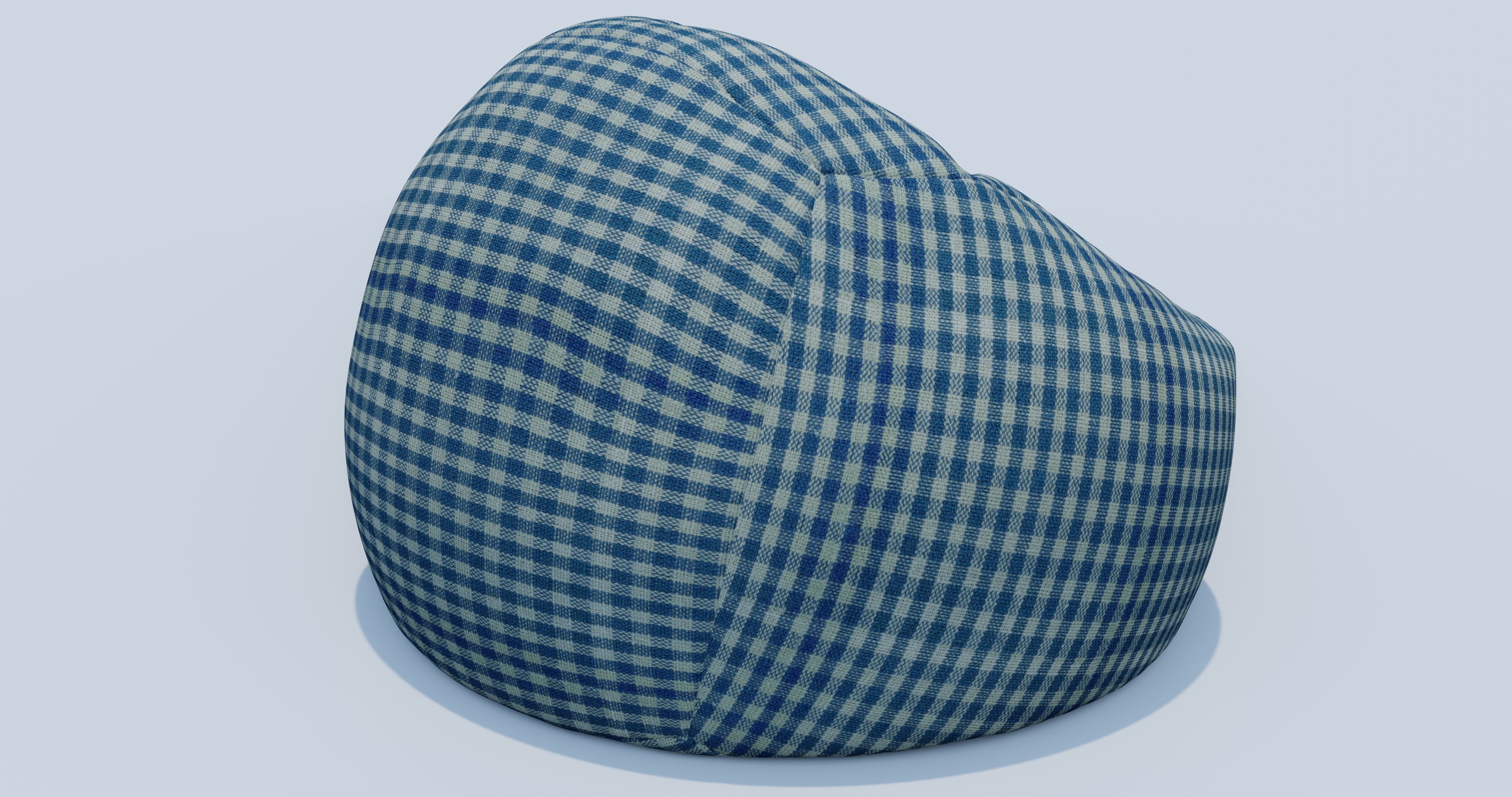 Beanbag gingham bean bag 3D model_4