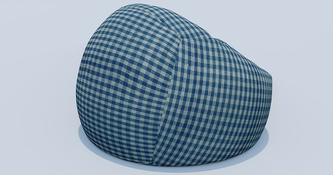 Beanbag gingham bean bag 3D model 5