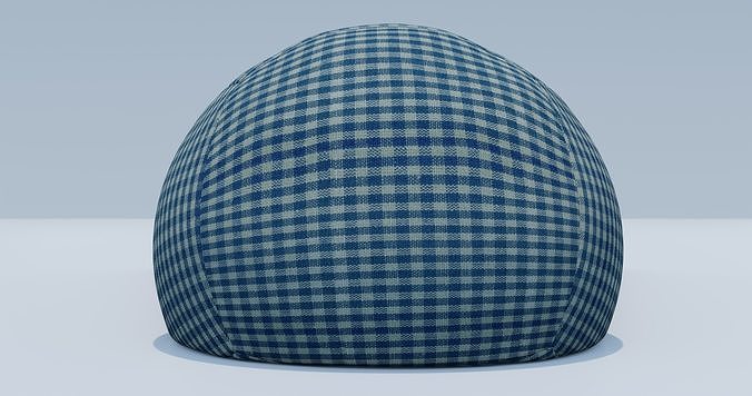 Beanbag gingham bean bag 3D model 7